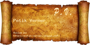 Petik Verner névjegykártya